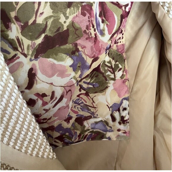 Anthropologie Tapemeasure Wool/ Silk Woven Tweed Boucle Tan  Blazer Size 6 - Picture 4 of 8